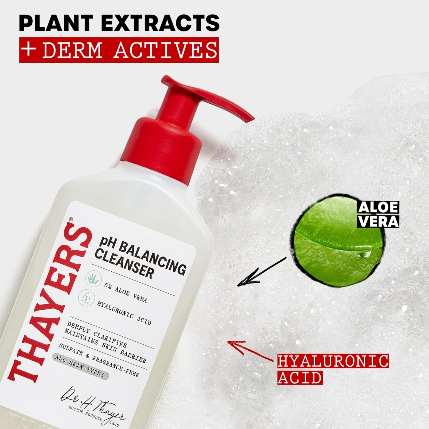 THAYERS pH Balancing Daily Cleanser, Face Wash with Aloe Vera, Gentle and Hydrating Skin Care for Dry, Oily, or Acne Prone Skin, 8 FL Oz. - Maple Wellness Supplements