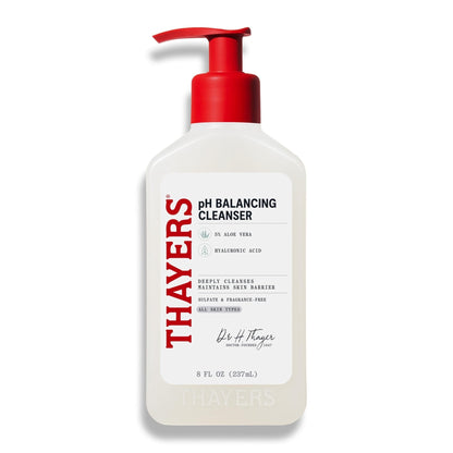 THAYERS pH Balancing Daily Cleanser, Face Wash with Aloe Vera, Gentle and Hydrating Skin Care for Dry, Oily, or Acne Prone Skin, 8 FL Oz. - Maple Wellness Supplements