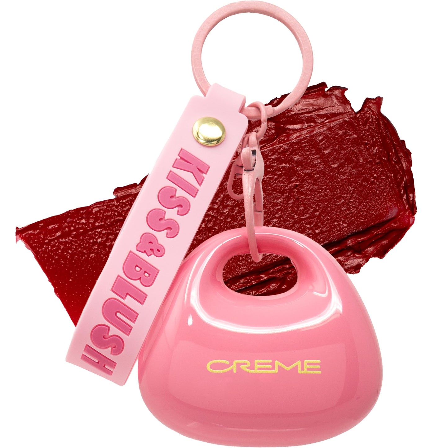 The Crème Shop Kiss & Blush Tinted Lip Balm & Blush, Korean Makeup for Lips & Cheeks, Cute Charm Key Chain, Hydrating, Long Lasting Tint, Aloe, Squalane (Cherry Squeeze) - Maple Wellness Supplements