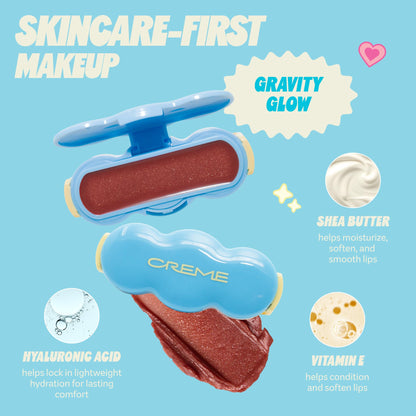 The Crème Shop Shimmer Pop Clip-On Lip Gloss | Korean Makeup, Cute Clip Accessory, Hydrating, Non-Sticky, Shea Butter, Hyaluronic Acid, Vitamine E- Gravity Glow - Maple Wellness Supplements