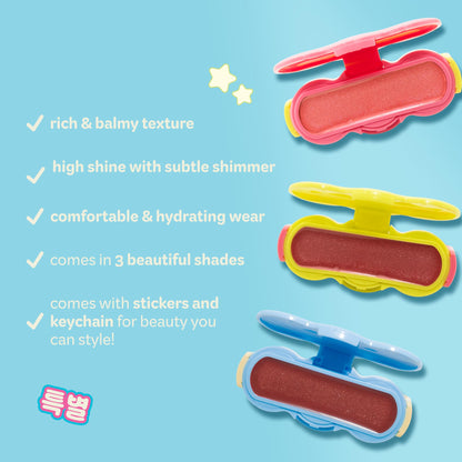 The Crème Shop Shimmer Pop Clip-On Lip Gloss | Korean Makeup, Cute Clip Accessory, Hydrating, Non-Sticky, Shea Butter, Hyaluronic Acid, Vitamine E- Gravity Glow - Maple Wellness Supplements