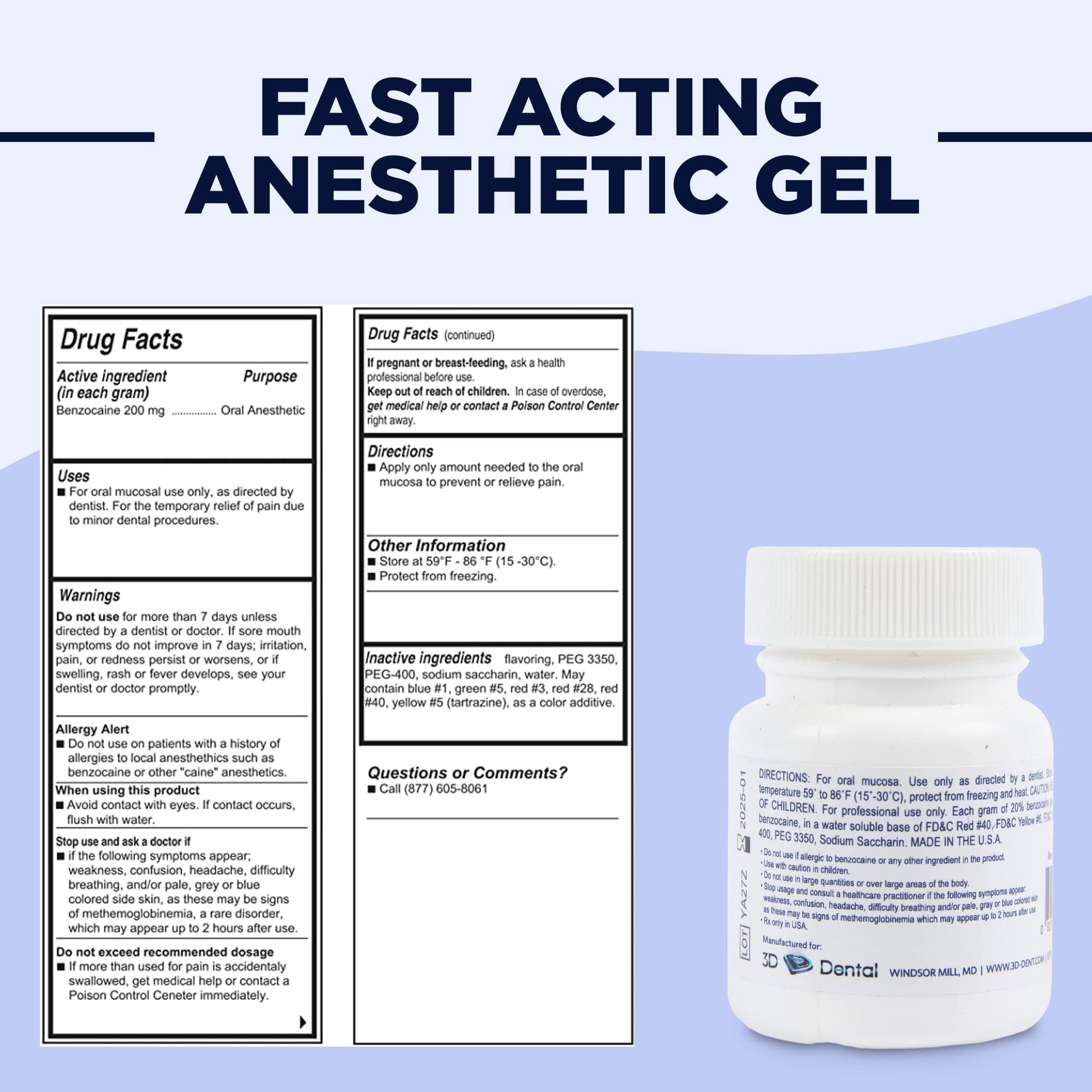 The Essentials Dynamic Dental Candi Caine, Topical Anesthetic Gel, 1 oz, Strawberry Flavor - Maple Wellness Supplements