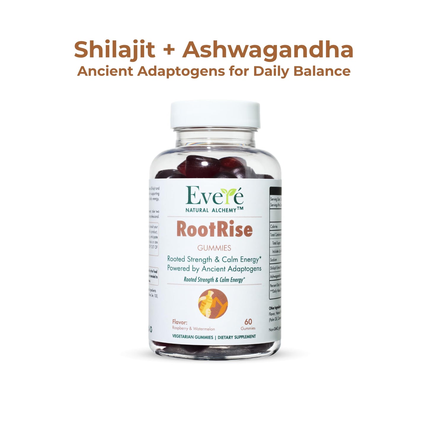 The EverÉ Natural Alchemy Evere RootRise Gummies - Shilajit + Ashwagandha Gummies - Maple Wellness Supplements