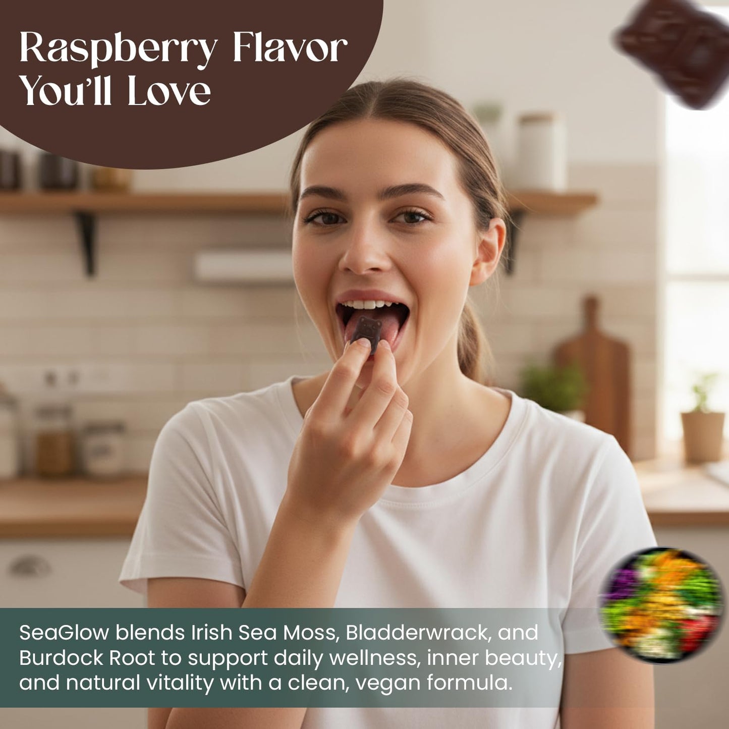 The EverÉ Natural Alchemy Sea Moss with Bladderwrack & Burdock Root – Vegan, Plant-Based Gummies with Minerals & Botanicals – Mixed-Berry Flavor, Non-GMO & Gluten-Free - Maple Wellness Supplements