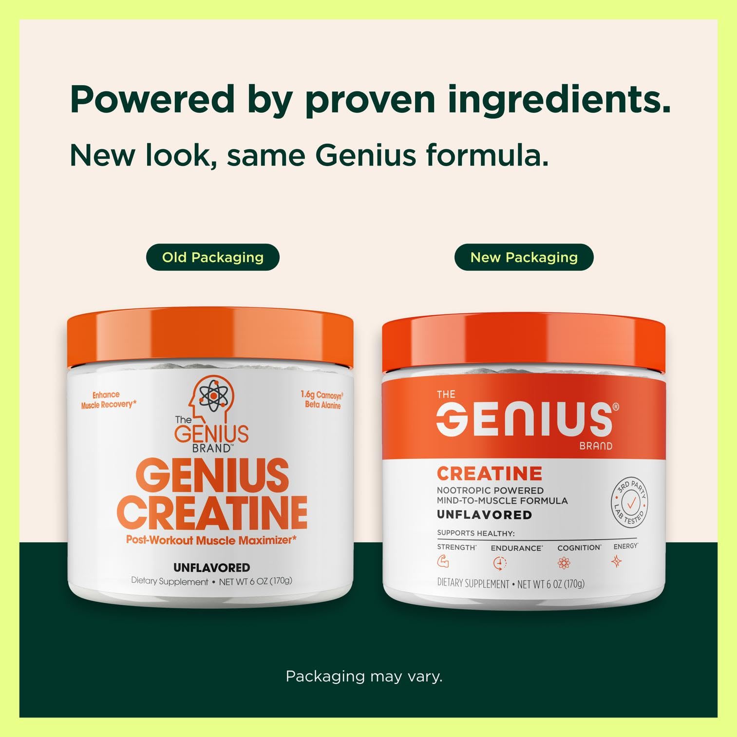 The Genius Brand Genius Creatine - Creatine Monohydrate Powder for Active Lifestyles - Endurance, Strength, Brain Performance & Muscle Health Support - Mind-to-Muscle Formula - Unflavored - 6 oz - Maple Wellness Supplements