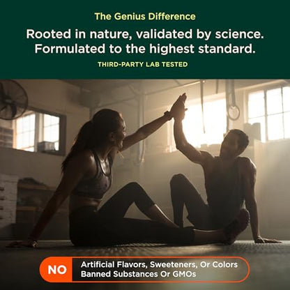 The Genius Brand Genius Hydrate - Electrolyte Supplement for Daily Hydration - Coconut Water - Sugar-Free - 8 Essential Minerals & Nutrients - Non-GMO - Blue Raspberry - 50 Servings - Maple Wellness Supplements