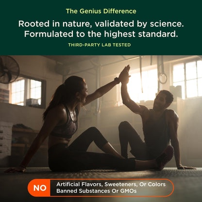 The Genius Brand Genius Pre - Clean Pre-Workout Powder for Energy, Focus & Fitness Support - No Artificial Flavors, Preservatives, or Proprietary Blends - Non-GMO - 20 Servings - Sour Cherry - Maple Wellness Supplements