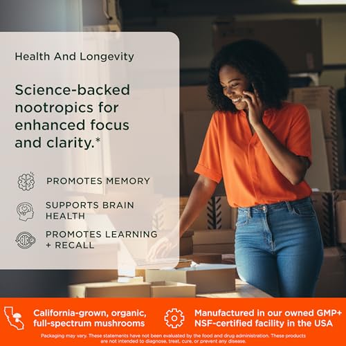 The Genius Brand Mood + Focus Nootropic – 400mg Organic Lion’s Mane, Alpha GPC & Citicoline – Memory & Focus Supplement – 30 Servings - Maple Wellness Supplements