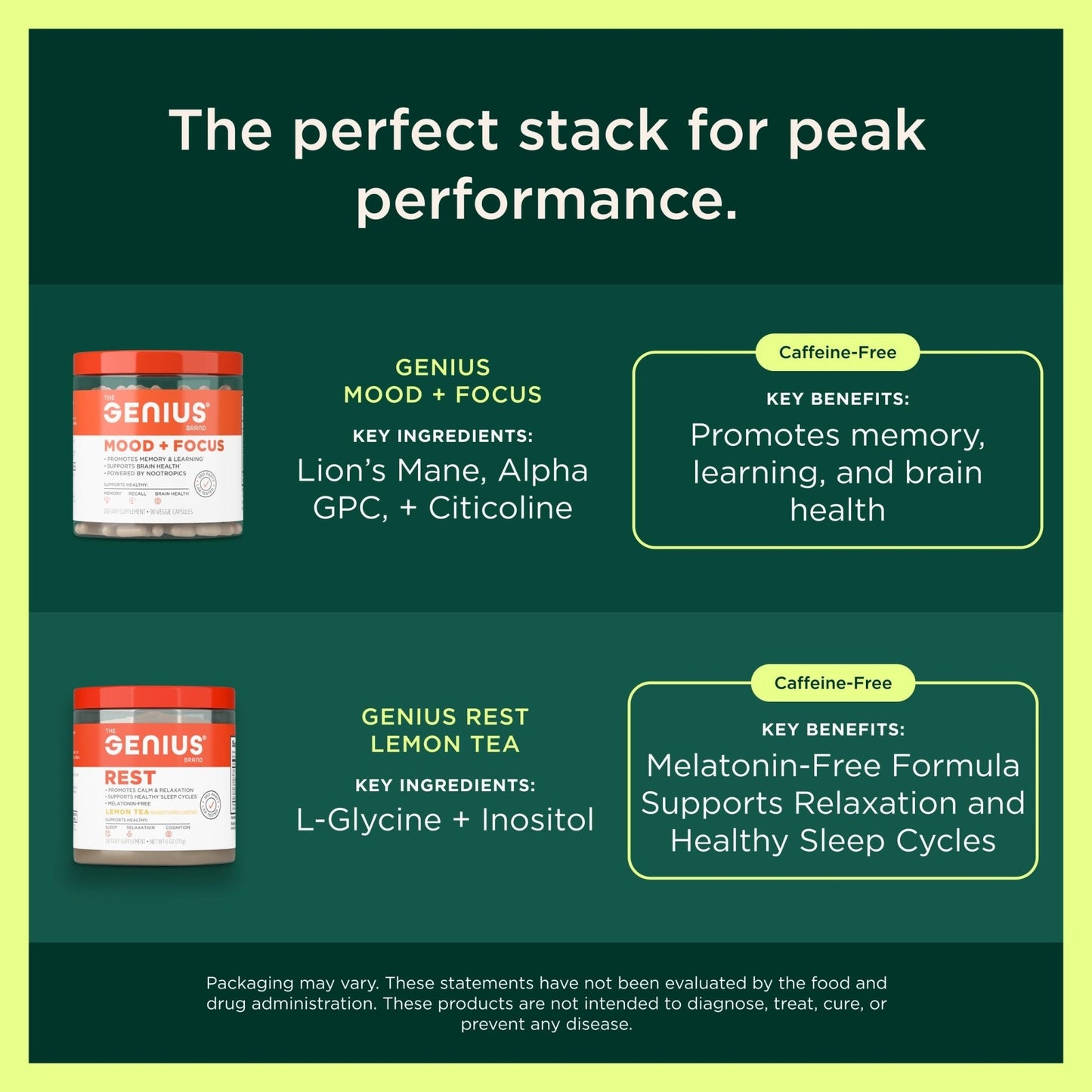The Genius Brand Rise + Shine Nootropic – Cordyceps & Rhodiola Rosea – Caffeine-Free Energy & Mood Support – Focus, Clarity & Emotional Balance – 30 Servings - Maple Wellness Supplements