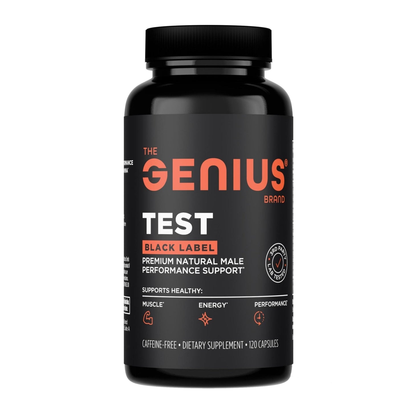 The Genius Brand Test Black Label - Testosterone Supplement for Men - Muscle Support, Energy & Performance Support - with D-Aspartic Acid, Magnesium, Korean Red Ginseng & Vitamins - 120 Capsules - Maple Wellness Supplements