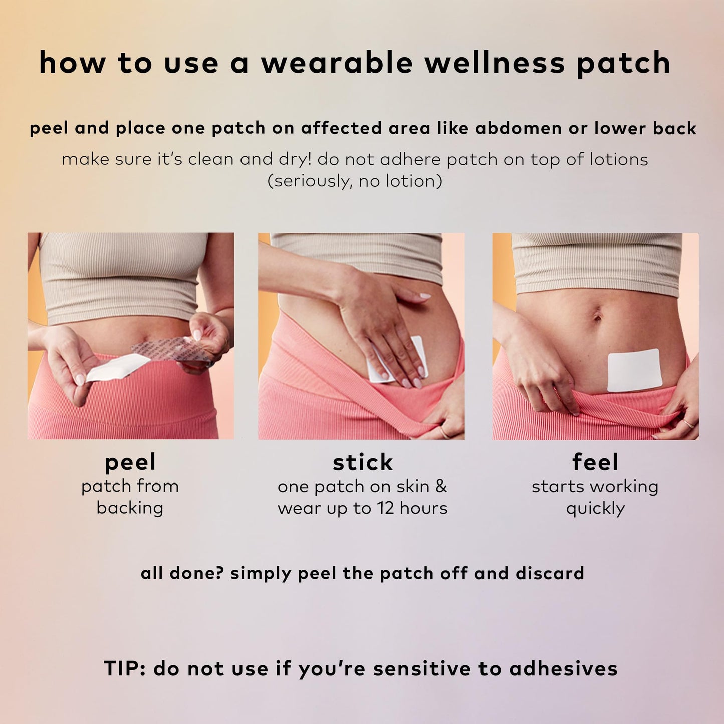 The Good Patch Cycle Period Pain Patch for Cramps, Natural Patch with Menthol, Black Cohosh, Plant Powered Wearable Wellness, Large Sized (8 Total Patches) - Maple Wellness Supplements