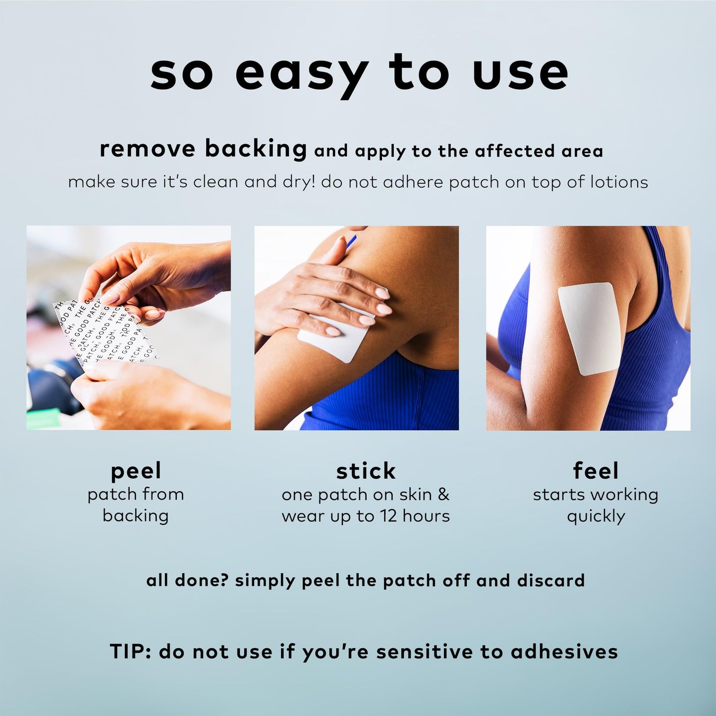 The Good Patch Muscle Pain Relief Patches, Natural Patch with Menthol, Lavender, Arnica and Aloe Vera, Sustained Release, Plant Powered Wearable Wellness, For Back, Neck, Arms, Legs (16 Total Patches) - Maple Wellness Supplements