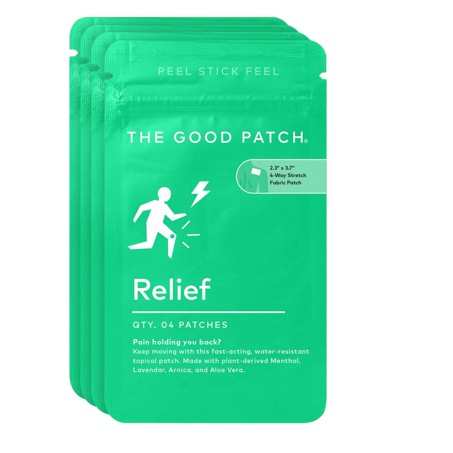 The Good Patch Muscle Pain Relief Patches, Natural Patch with Menthol, Lavender, Arnica and Aloe Vera, Sustained Release, Plant Powered Wearable Wellness, For Back, Neck, Arms, Legs (16 Total Patches) - Maple Wellness Supplements