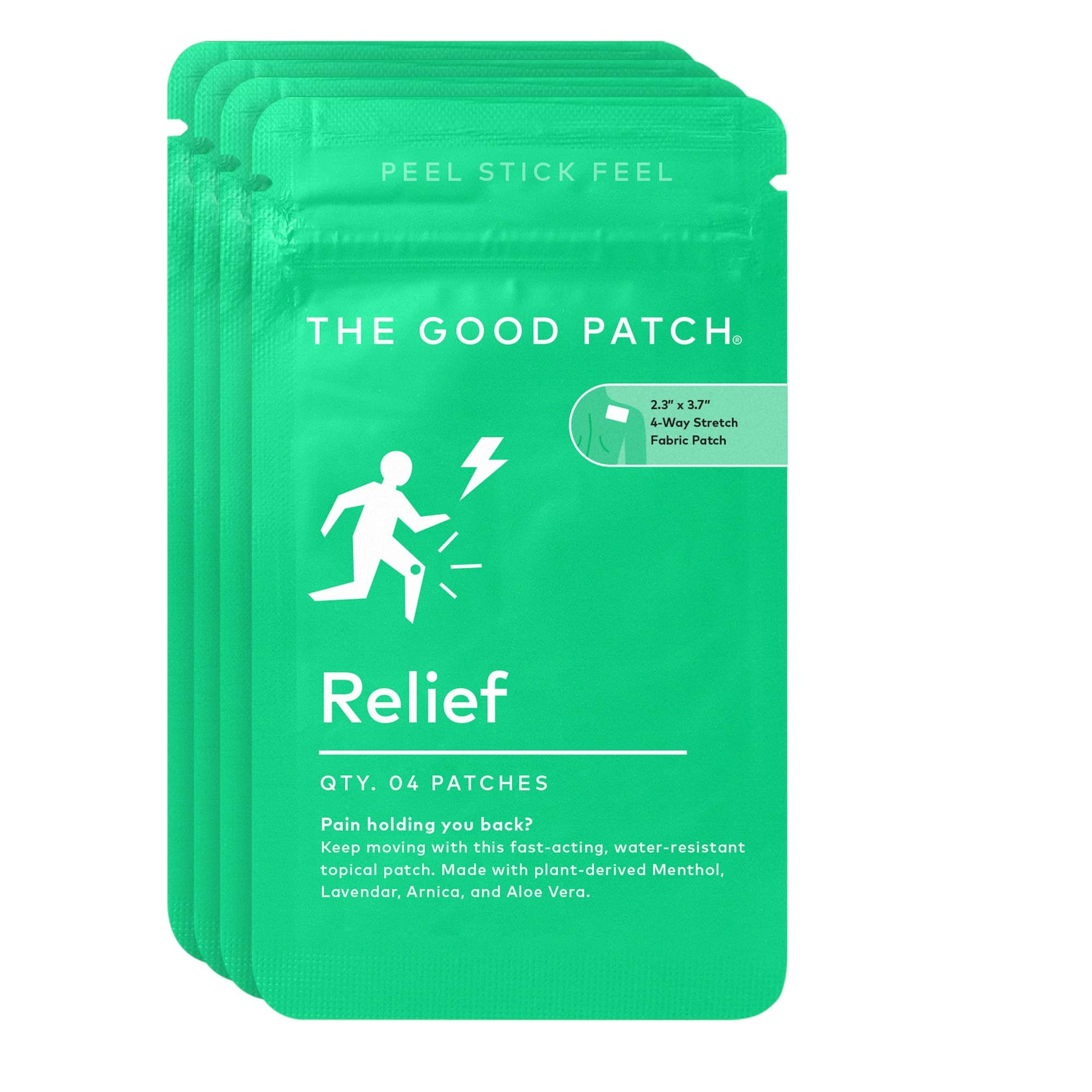 The Good Patch Muscle Pain Relief Patches, Natural Patch with Menthol, Lavender, Arnica and Aloe Vera, Sustained Release, Plant Powered Wearable Wellness, For Back, Neck, Arms, Legs (16 Total Patches) - Maple Wellness Supplements