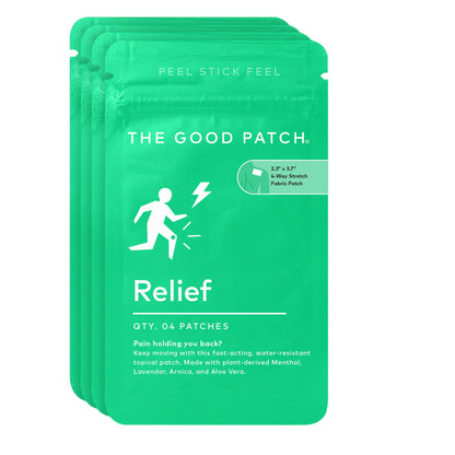 The Good Patch Muscle Pain Relief Patches, Natural Patch with Menthol, Lavender, Arnica and Aloe Vera, Sustained Release, Plant Powered Wearable Wellness, For Back, Neck, Arms, Legs (16 Total Patches) - Maple Wellness Supplements
