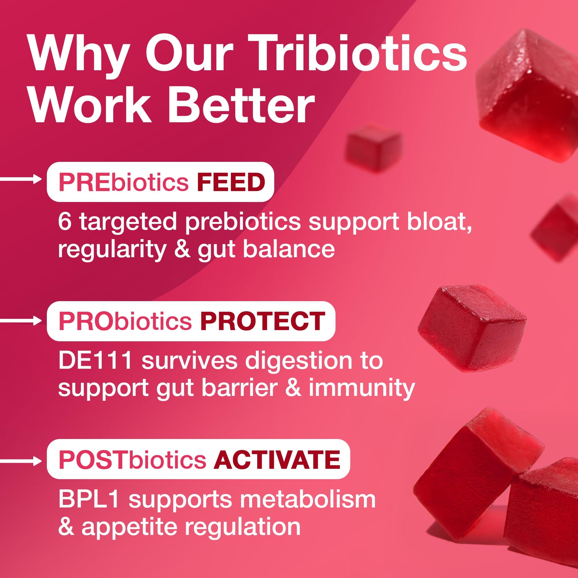 The Gut Gummy, 360° Daily Gut Reset, Full-Spectrum Tribiotic for Women & Men, Prebiotics Probiotics Postbiotics for Bloating, Belly Fat, Skin & Immune Support, Sugar Free Tart Cherry Gummies, 60 Count - Maple Wellness Supplements