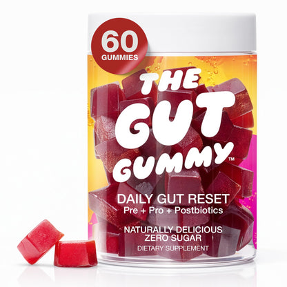 The Gut Gummy, 360° Daily Gut Reset, Full-Spectrum Tribiotic for Women & Men, Prebiotics Probiotics Postbiotics for Bloating, Belly Fat, Skin & Immune Support, Sugar Free Tart Cherry Gummies, 60 Count - Maple Wellness Supplements