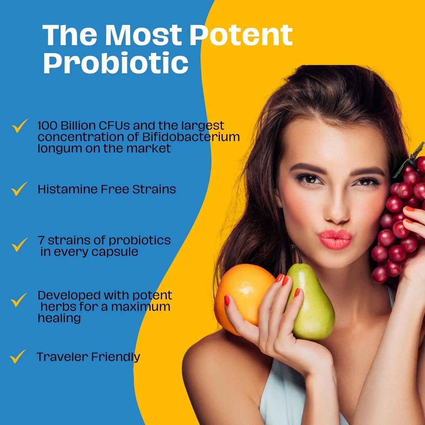 The Gut Institute Bifido Maximus Ultra High Potency Probiotics for Women and Men - Bifidobacterium longum 100 Billion CFUs - 28 ct - 7 Strains - No Histamines - No Refrigeration Needed - Made in USA - Maple Wellness Supplements