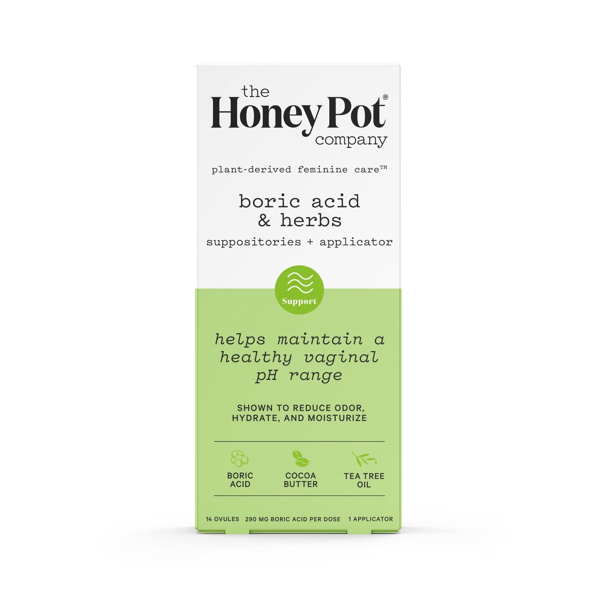 The Honey Pot Company 7 Day Boric Acid & Herbs Suppositories - Maintains and Balances Healthy Vaginal pH, Manages Odor, Hydrates, & Moisturizes - Gynecologist Tested - Maple Wellness Supplements