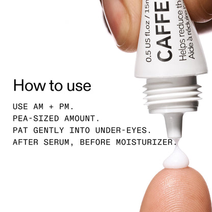 The INKEY List Caffeine Eye Cream, Reduce Eye Puffiness and Dark Circle, Blur Fine Lines, 0.5 fl oz - Maple Wellness Supplements