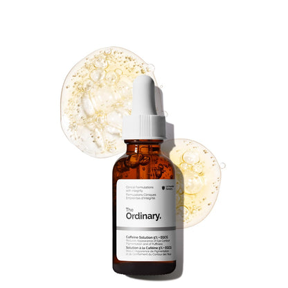 The Ordinary Caffeine Solution 5% + EGCG, Depuffing Eye Serum for Dark Circles and Tired Eyes, 1 Fl Oz - Maple Wellness Supplements