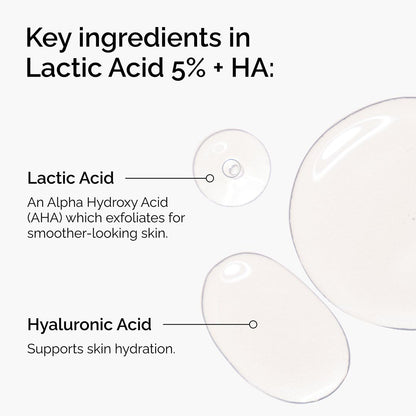 The Ordinary Lactic Acid 5% + Hyaluronic Acid 2%, Gentle Exfoliating Serum for Smoother Skin, 1 Fl Oz - Maple Wellness Supplements