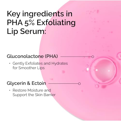 The Ordinary PHA 5% Exfoliating Lip Serum, Hydrating Overnight Lip Exfoliator Treatment, 0.5 Fl Oz - Maple Wellness Supplements