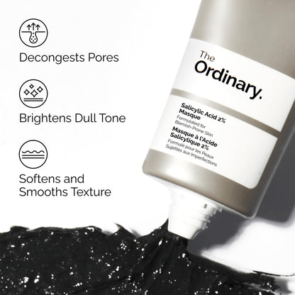 The Ordinary Salicylic Acid 2% Masque, Clarifying Charcoal & Clay Mask for Blemish-Prone Skin, 1.7 Fl Oz - Maple Wellness Supplements