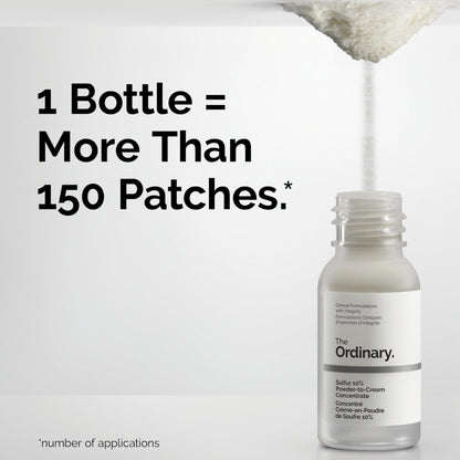 The Ordinary Sulfur 10% Powder-to-Cream Acne Spot Treatment Concentrate, Reduces Pimple Size and Zit Redness, 0.18 Oz - Maple Wellness Supplements