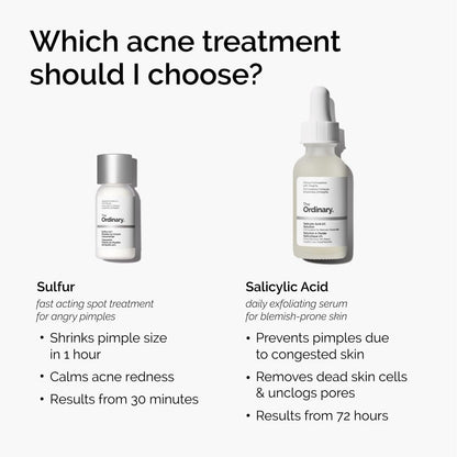 The Ordinary Sulfur 10% Powder-to-Cream Acne Spot Treatment Concentrate, Reduces Pimple Size and Zit Redness, 0.18 Oz - Maple Wellness Supplements