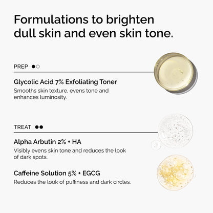 The Ordinary The Bright Set, 3-Step Regimen for Radiant, Even Skin Tone with Glycolic Acid 7% Exfoliating Toner - Maple Wellness Supplements
