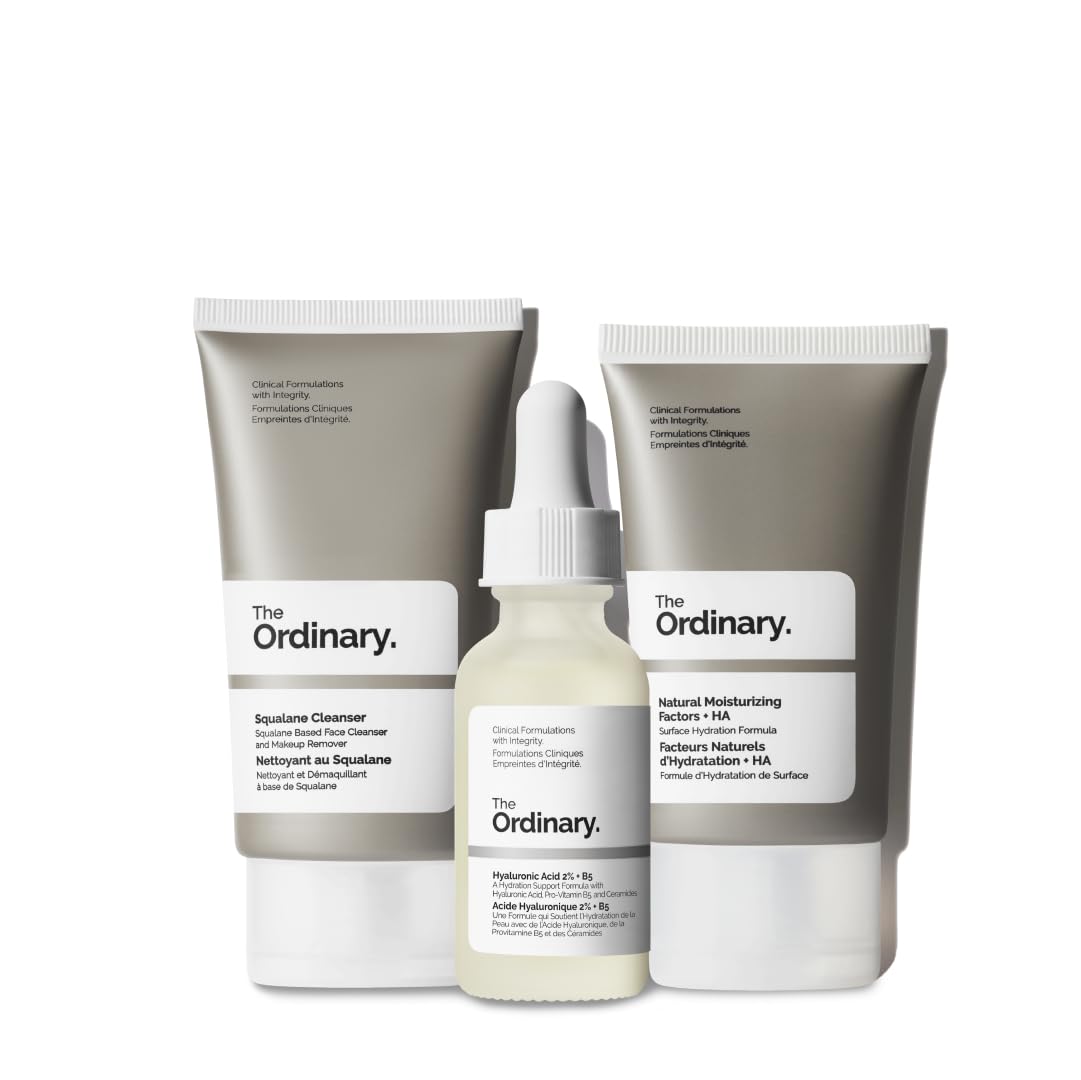 The Ordinary The Daily Set, Daily Skincare Routine with Squalane Cleanser, Hyaluronic Acid 2% + B5, and Natural Moisturizing Factors + HA | Skin Care Set - Maple Wellness Supplements