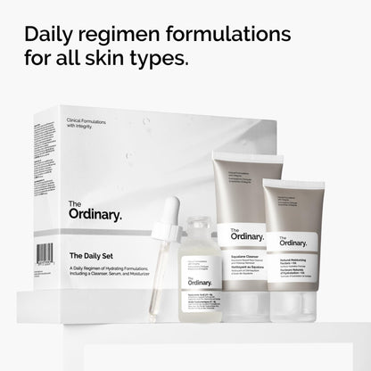 The Ordinary The Daily Set, Daily Skincare Routine with Squalane Cleanser, Hyaluronic Acid 2% + B5, and Natural Moisturizing Factors + HA | Skin Care Set - Maple Wellness Supplements