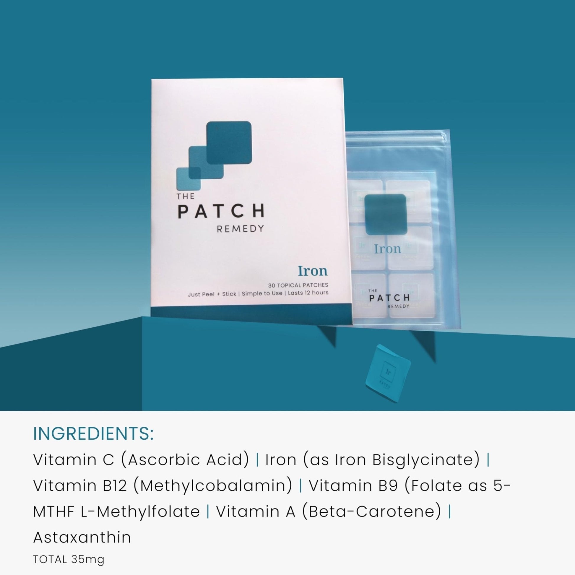 The Patch Remedy Period Patch & Iron Patches Kit - 30 PMS Menstrual Patches for Women with Vitex Chasteberry, Magnesium, Evening Primrose Oil, Dong Quai Extract, Curcumin, Vitamin B6 & E, Iron - Maple Wellness Supplements