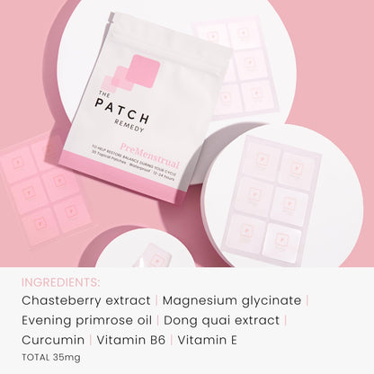 The Patch Remedy Period Patch & Iron Patches Kit - 30 PMS Menstrual Patches for Women with Vitex Chasteberry, Magnesium, Evening Primrose Oil, Dong Quai Extract, Curcumin, Vitamin B6 & E, Iron - Maple Wellness Supplements