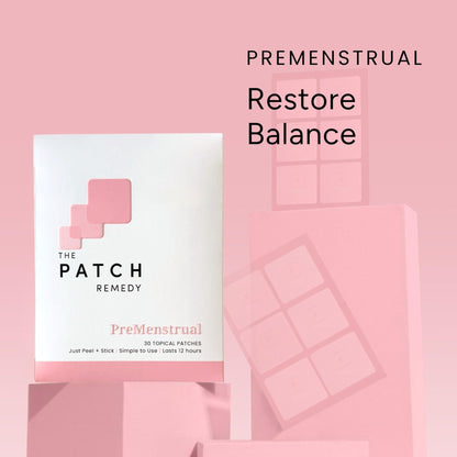 The Patch Remedy Pre Menstrual Patch | Chasteberry, Magnesium, Evening Primrose, Dong Quai, B6 & Vitamin E | 30 Patches - Maple Wellness Supplements