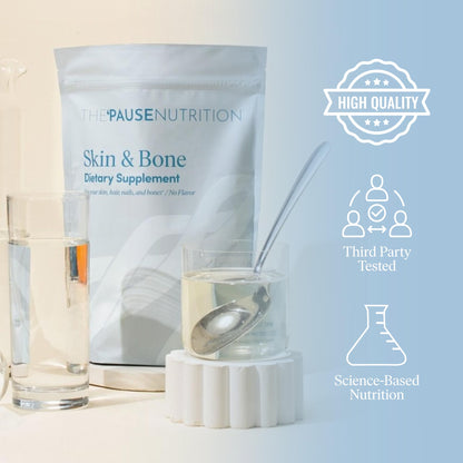 The 'Pause Life Skin & Bone, Verisol & Fortibone Collagen Peptides, Powder Formula with Hyaluronic Acid and Vitamin C, Gluten Free Supplement, Skin, Nails & Hair Support, Unflavored, Easy to Mix 12 OZ - Maple Wellness Supplements