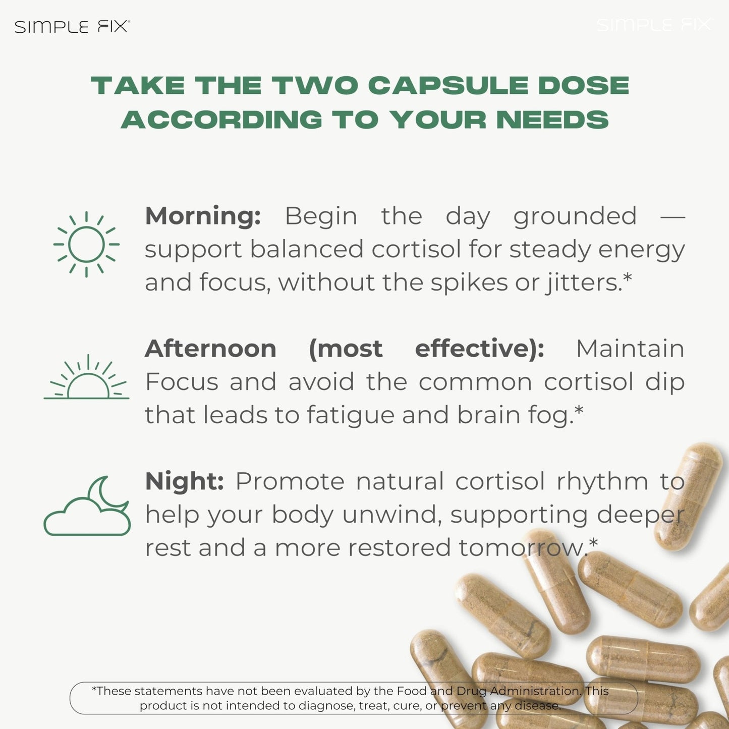 The Simple Fix Cortisol Balance Supplement – Supports Stress, Focus & Daily Energy – with Ashwagandha, Rhodiola Rosea, L-Theanine, Magnesium, Zinc & B6 – Adaptogen Formula – Vegan Capsules - Maple Wellness Supplements