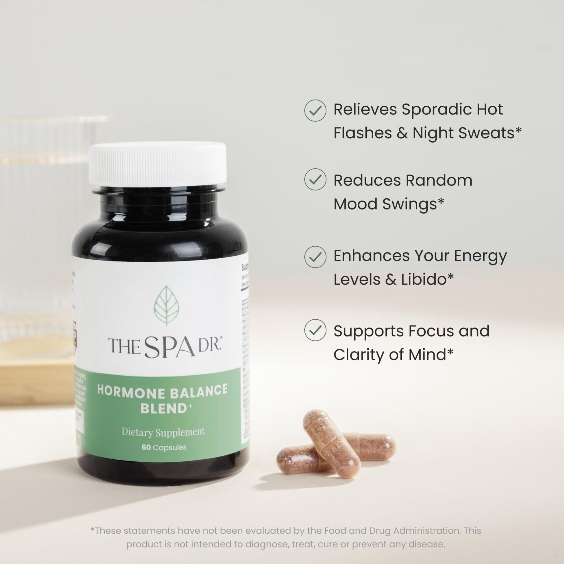 The Spa Dr. Hormone Balance for Women - Menopause Supplements for Women with Saw Palmetto, Chaste Tree Berry, Dong Quai for Night Sweats, Hot Flashes & Mood Swings - Menopause Support - 60 Capsules - Maple Wellness Supplements