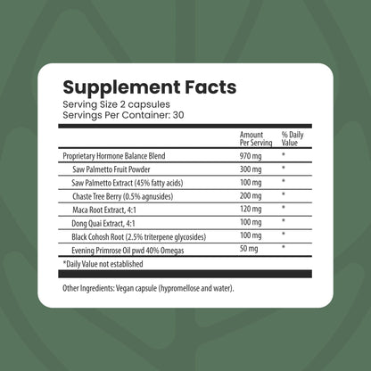 The Spa Dr. Hormone Balance for Women - Menopause Supplements for Women with Saw Palmetto, Chaste Tree Berry, Dong Quai for Night Sweats, Hot Flashes & Mood Swings - Menopause Support - 60 Capsules - Maple Wellness Supplements