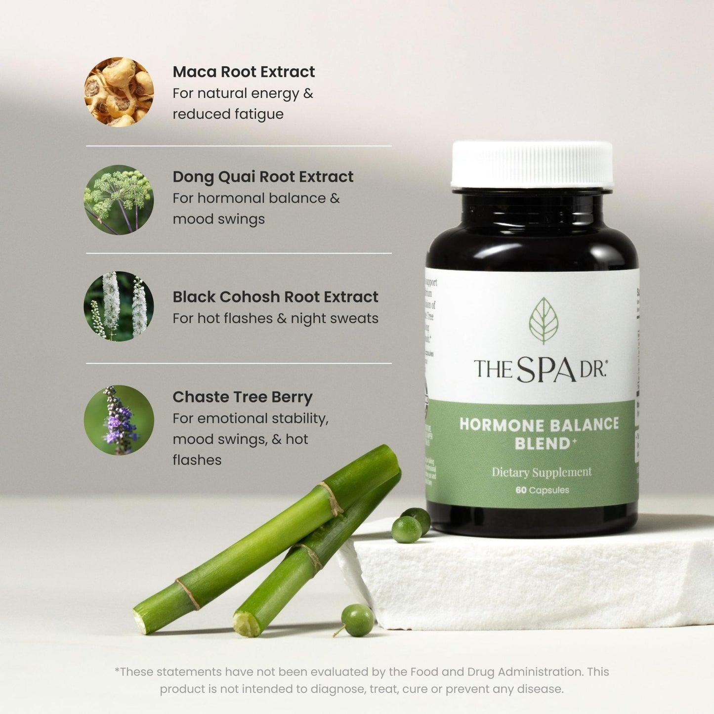 The Spa Dr. Hormone Balance for Women - Menopause Supplements for Women with Saw Palmetto, Chaste Tree Berry, Dong Quai for Night Sweats, Hot Flashes & Mood Swings - Menopause Support - 60 Capsules - Maple Wellness Supplements