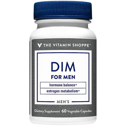 The Vitamin Shoppe DIM Men with BioPerine 200mg - Hormone Balance | Estrogen Metabolism Support | 60 Capsules | Enhanced Absorption - Maple Wellness Supplements