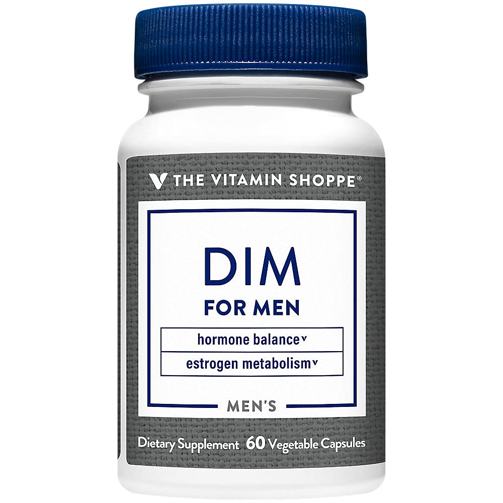 The Vitamin Shoppe DIM Men with BioPerine 200mg - Hormone Balance | Estrogen Metabolism Support | 60 Capsules | Enhanced Absorption - Maple Wellness Supplements