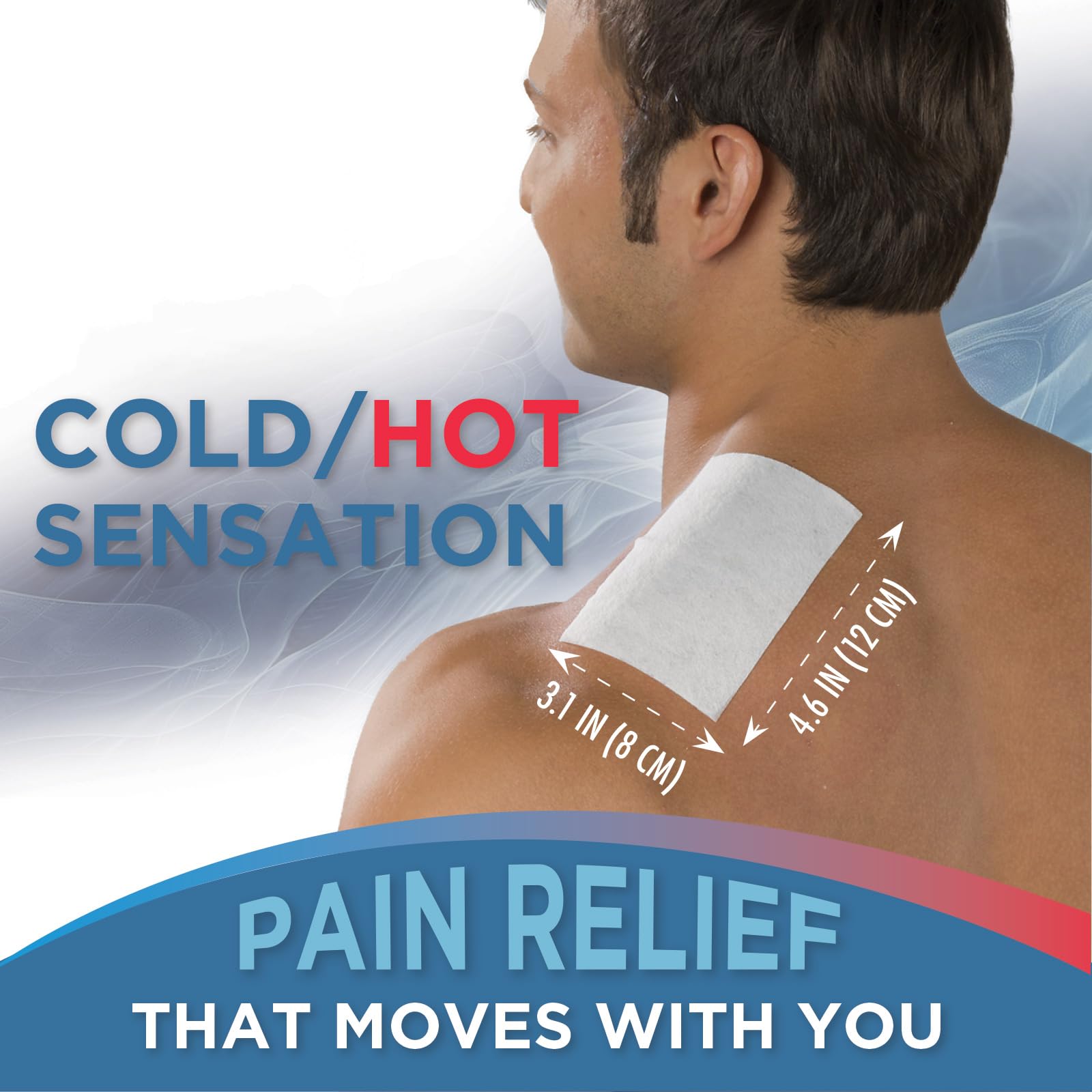 TheraCare Cold Hot Medicated Patch | 5% Menthol | Neck, Shoulder, Small Areas | 4.6” x 3.1” | 5-Count - Maple Wellness Supplements