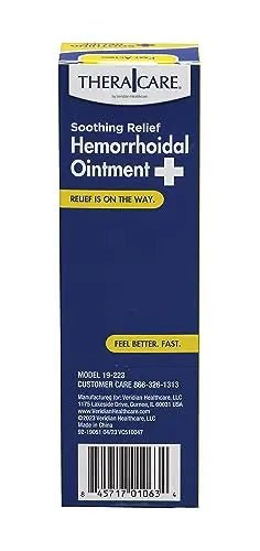 Thera|Care Hemorrhoidal Ointment | Soothes Itching and Burning | 1.0 oz | Hemorrhoid Symptom Relief | Fast Acting | Paraben-Free | Applicator Included - Maple Wellness Supplements