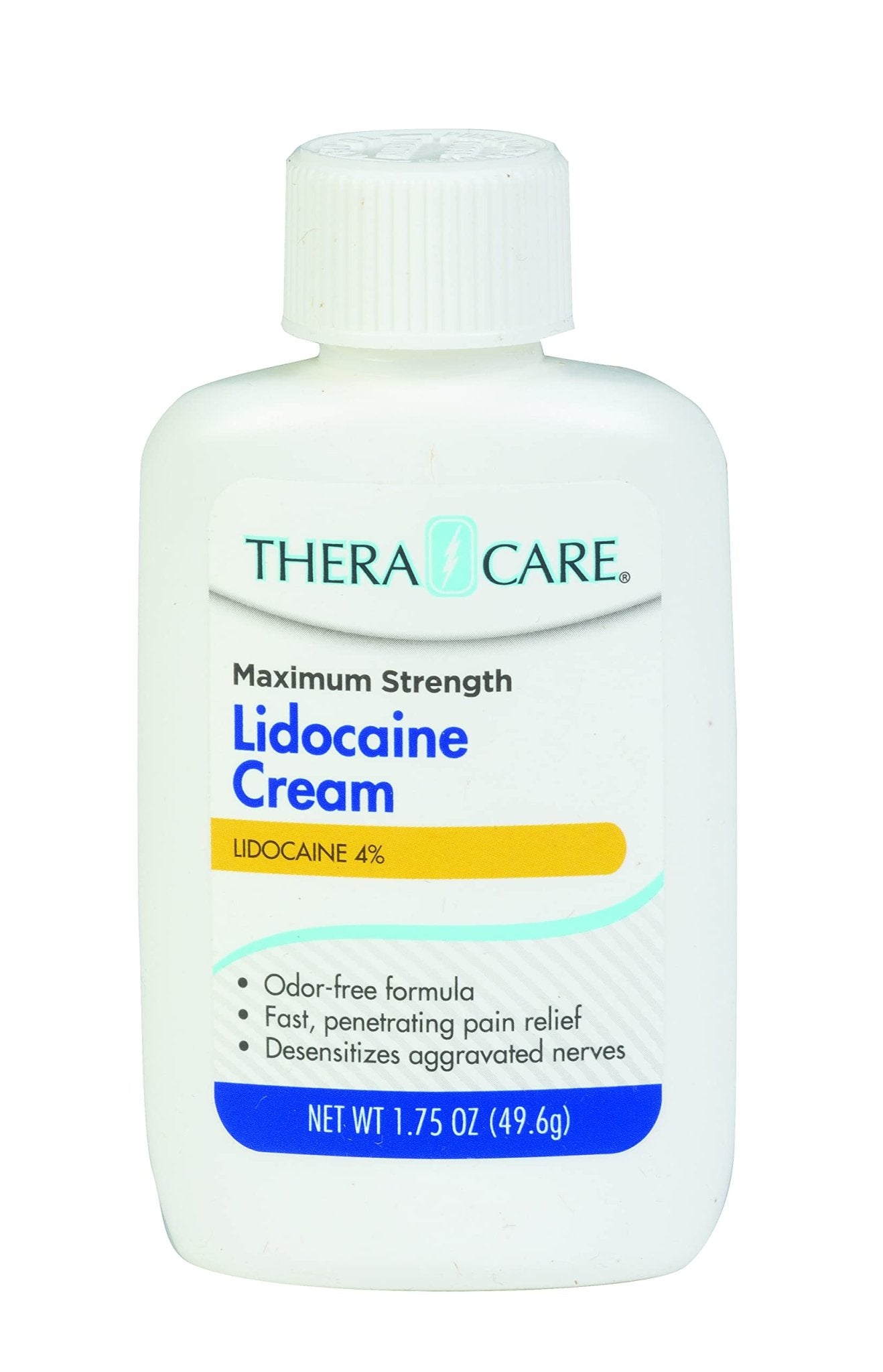 Thera|Care Maximum Strength OTC Lidocaine Cream | Numbs Away Pain | Long-Lasting Relief | Non-Greasy | 1.75 Oz - Maple Wellness Supplements