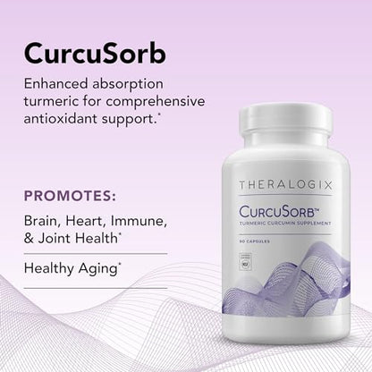 Theralogix CurcuSorb Turmeric Curcumin Supplement - 90-Day Supply - High-Absorption - Maple Wellness Supplements