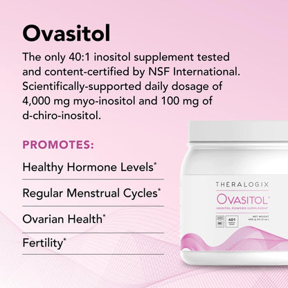 Theralogix Ovasitol Inositol Powder - 180 Servings - Myo-Inositol & D-Chiro Inositol - Maple Wellness Supplements
