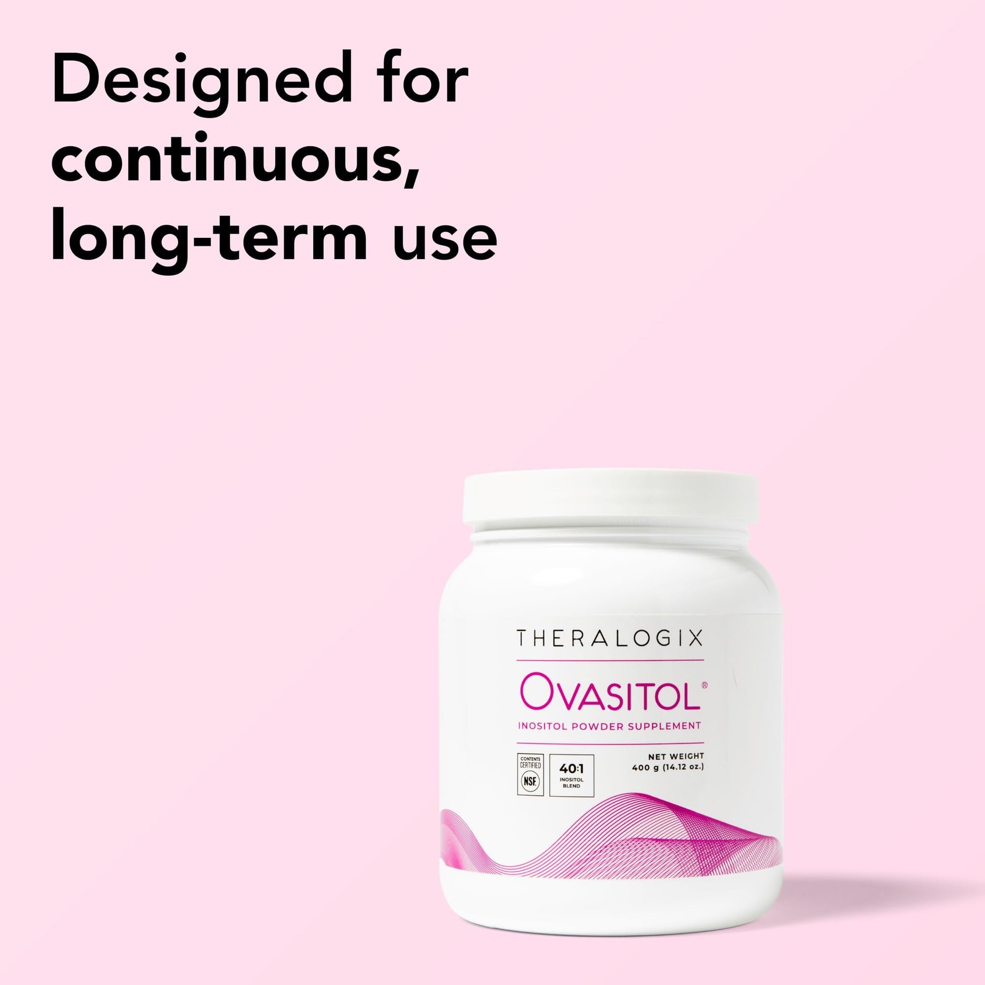 Theralogix Ovasitol Inositol Powder - 90-Day Supply - Myo-Inositol & D-Chiro Inositol for Hormone Balance & Ovarian Function Support - NSF Certified - 400 g (180 Servings) - Maple Wellness Supplements