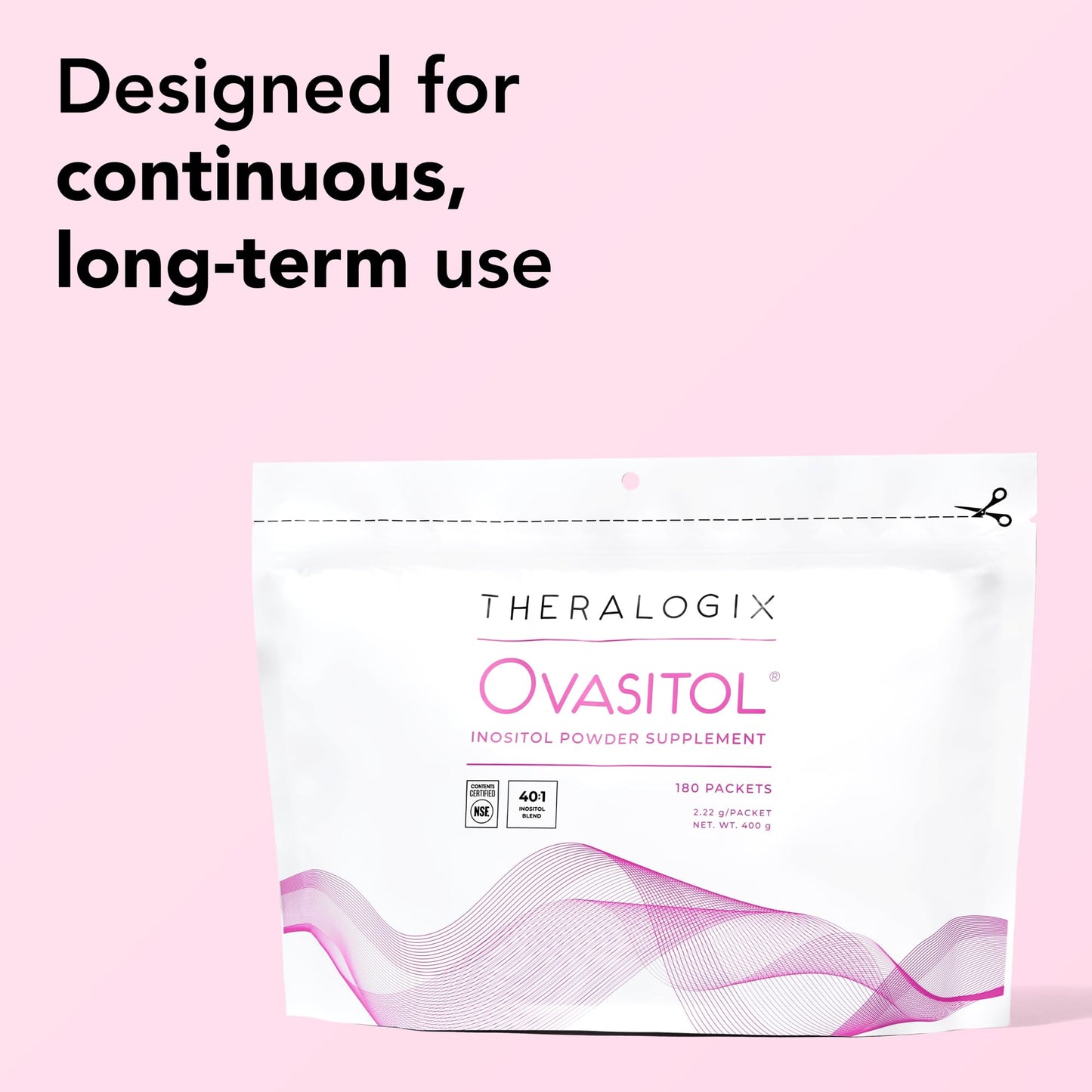 Theralogix Ovasitol Inositol Powder Packets - 90-Day Supply - Myo-Inositol & D-Chiro Inositol for Hormone Balance & Ovarian Function Support - Maple Wellness Supplements
